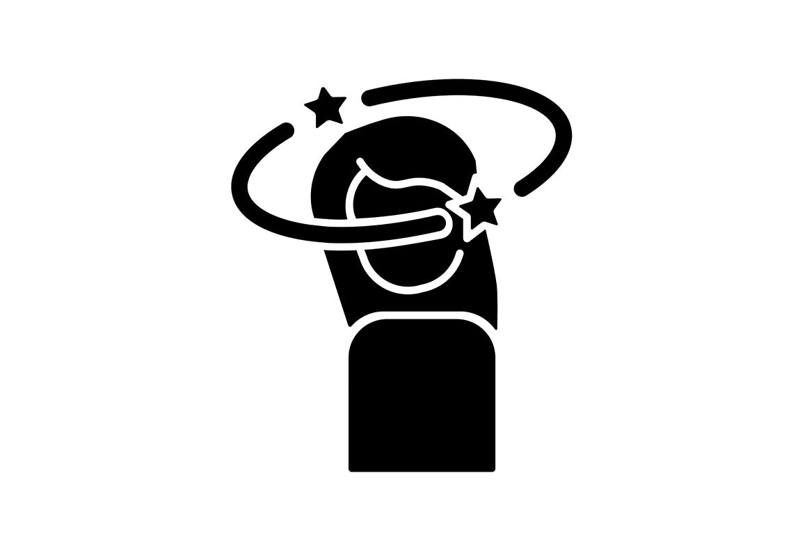 Panic disorder black glyph icons set