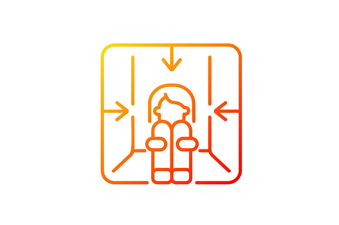 Panic disorder gradient icons set for dark and light mode