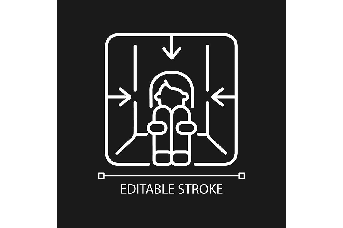 Panic disorder linear icons set for dark and light mode