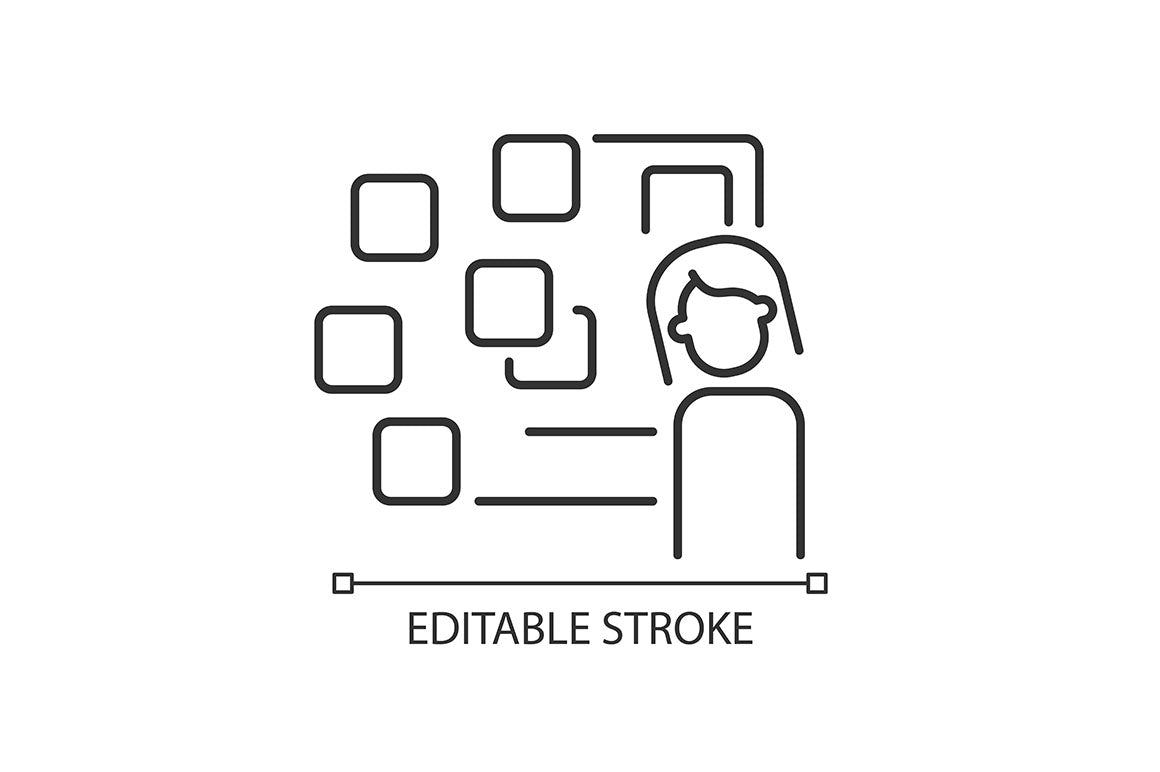 Panic disorder linear icons set for dark and light mode