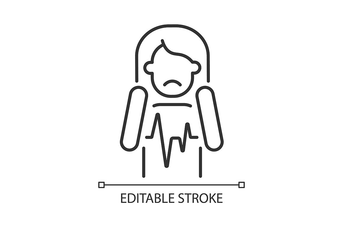 Panic disorder linear icons set for dark and light mode