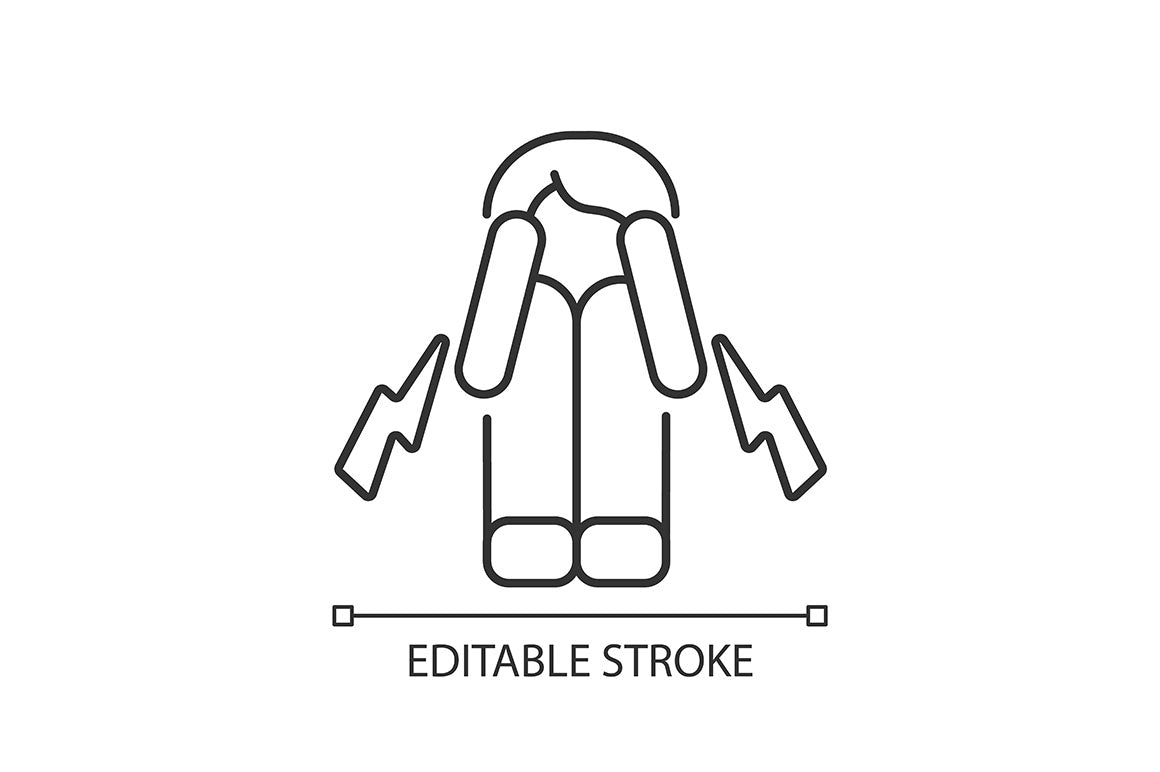 Panic disorder linear icons set for dark and light mode