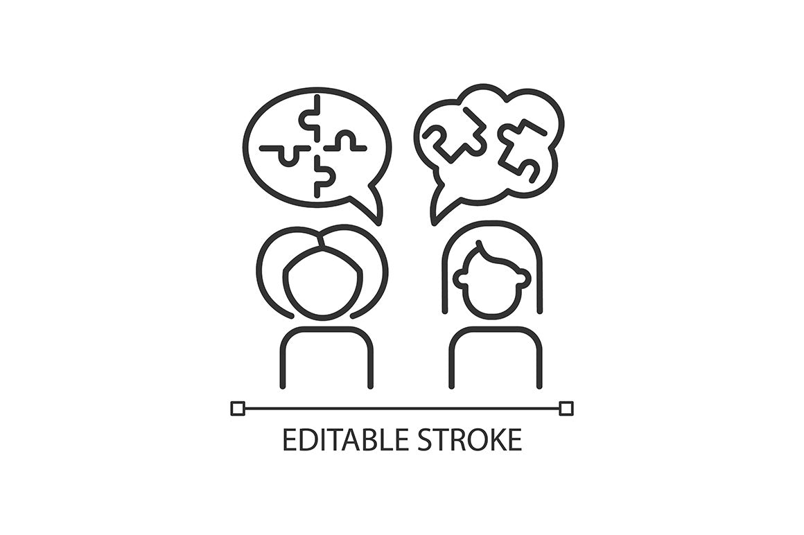 Panic disorder linear icons set for dark and light mode