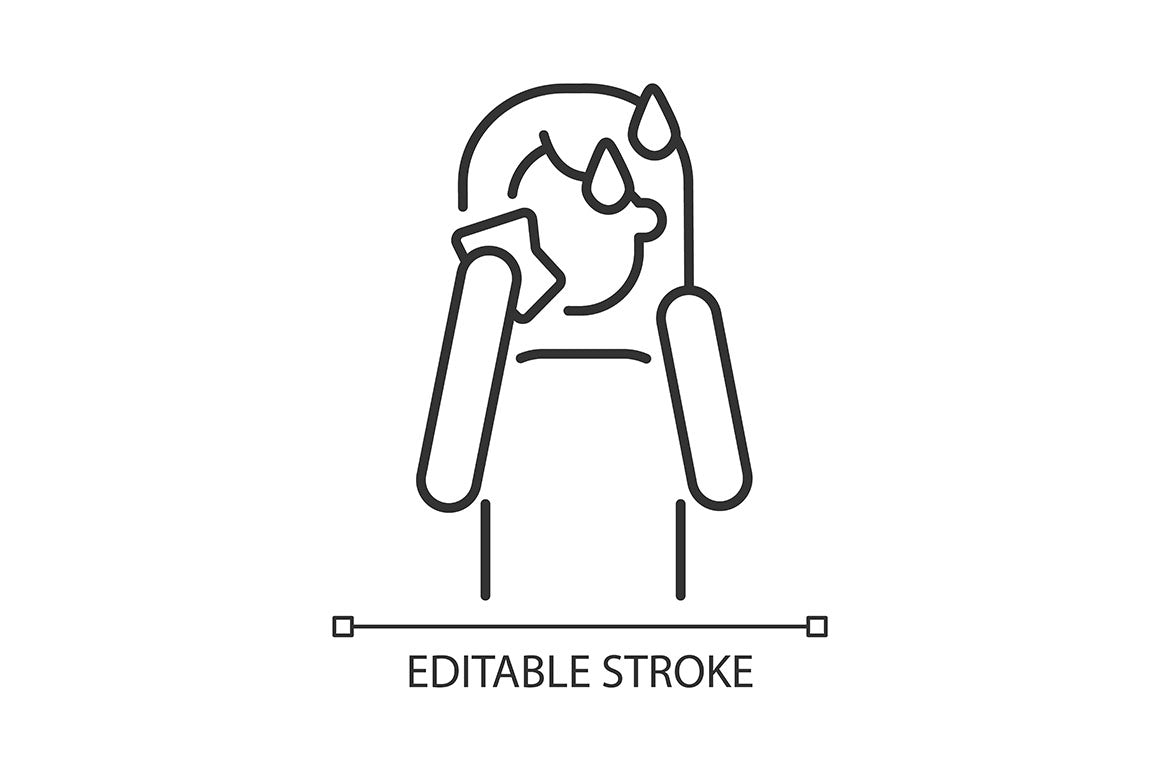 Panic disorder linear icons set for dark and light mode