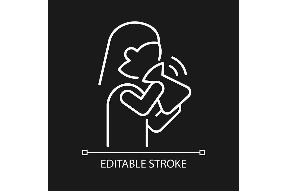 Panic disorder linear icons set for dark and light mode