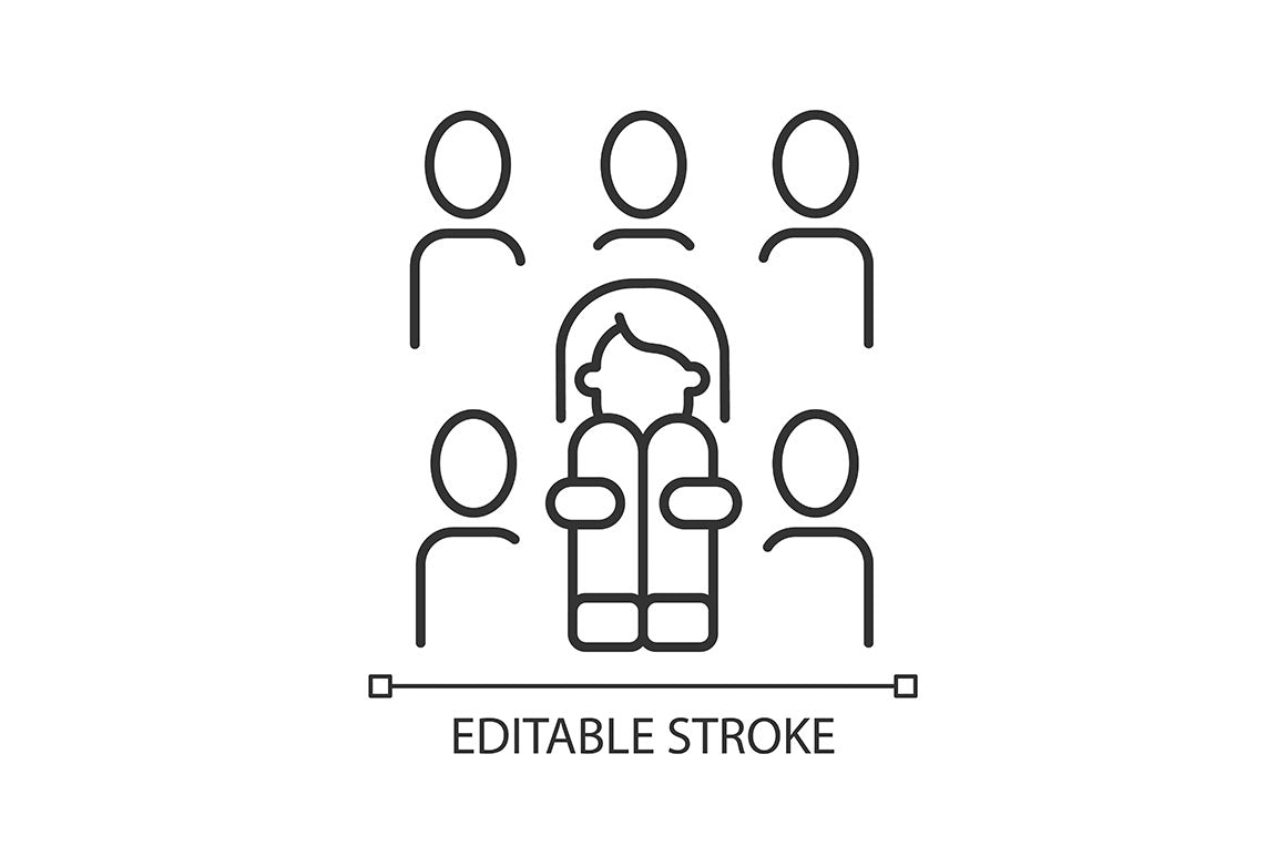 Panic disorder linear icons set for dark and light mode