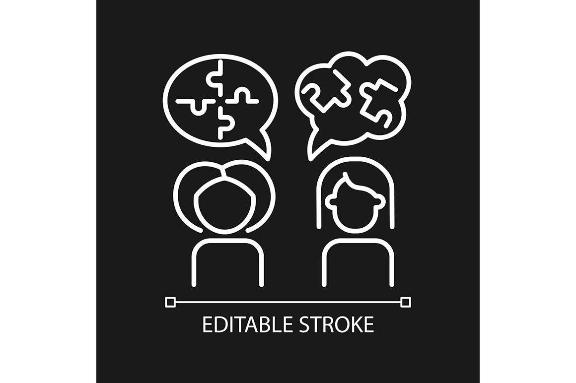Panic disorder linear icons set for dark and light mode