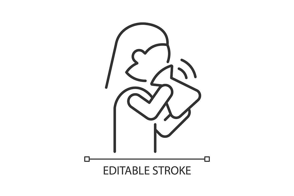 Panic disorder linear icons set for dark and light mode