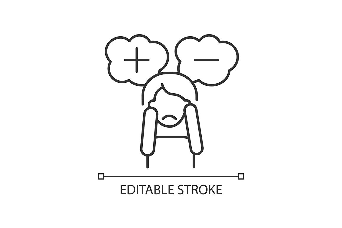 Panic disorder linear icons set for dark and light mode