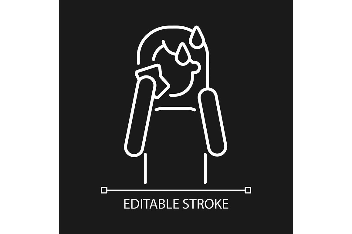 Panic disorder linear icons set for dark and light mode