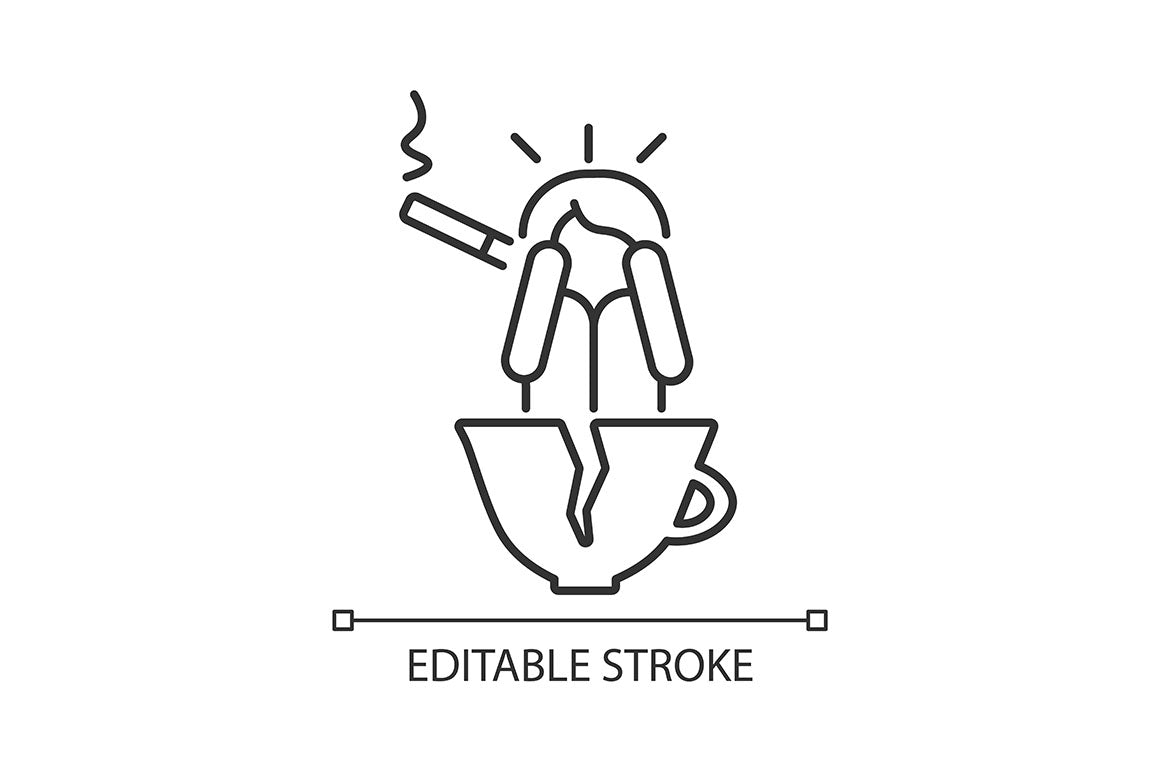 Panic disorder linear icons set for dark and light mode