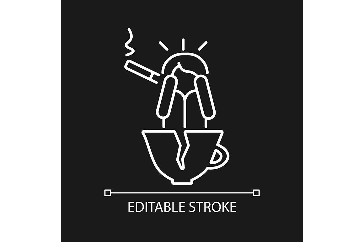 Panic disorder linear icons set for dark and light mode