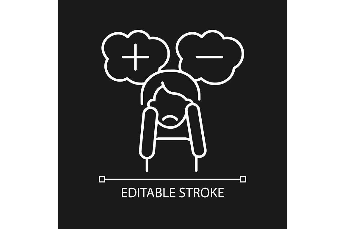 Panic disorder linear icons set for dark and light mode