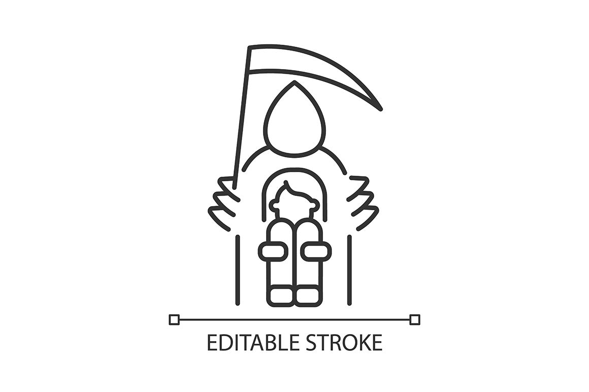 Panic disorder linear icons set for dark and light mode