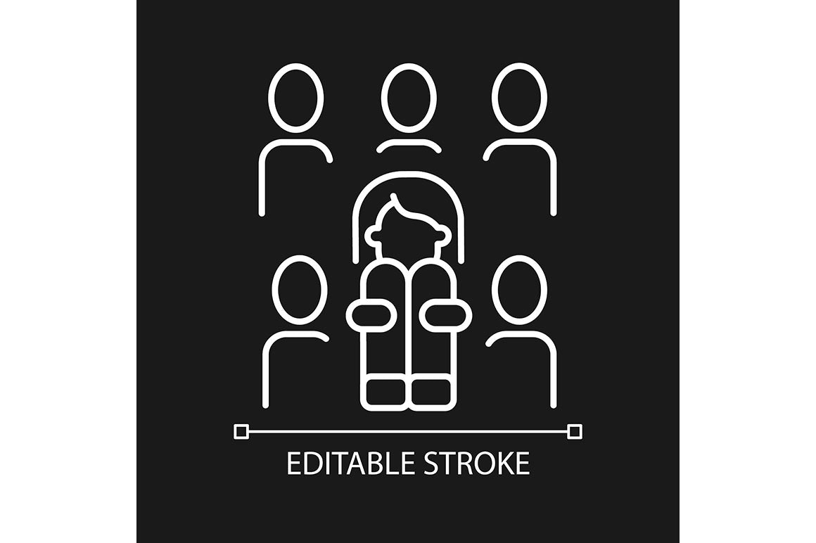 Panic disorder linear icons set for dark and light mode