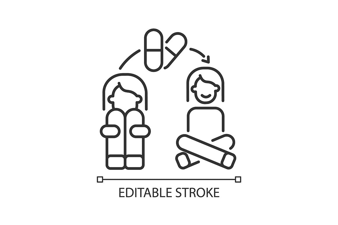 Panic disorder linear icons set for dark and light mode