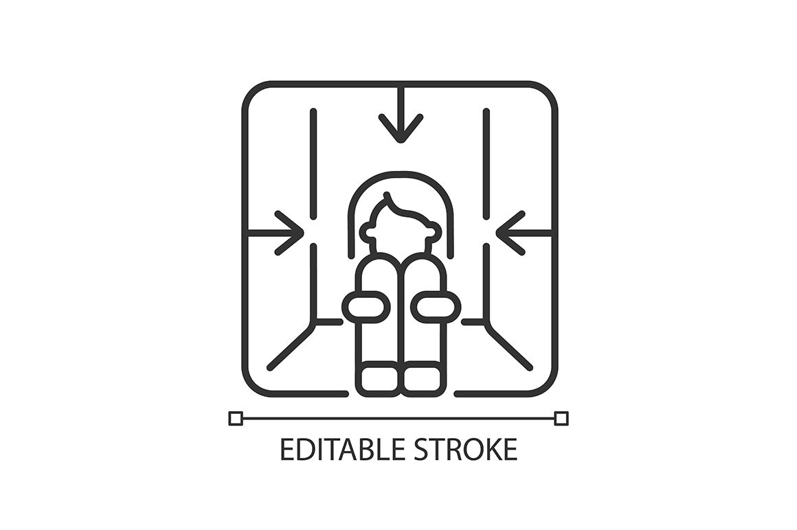 Panic disorder linear icons set for dark and light mode