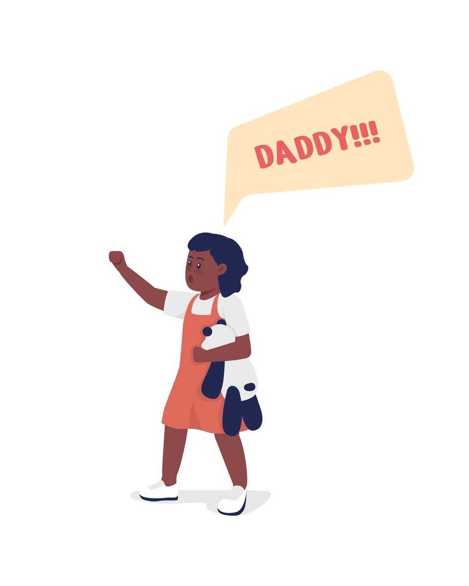 Parents and children flat color vector illustrations
