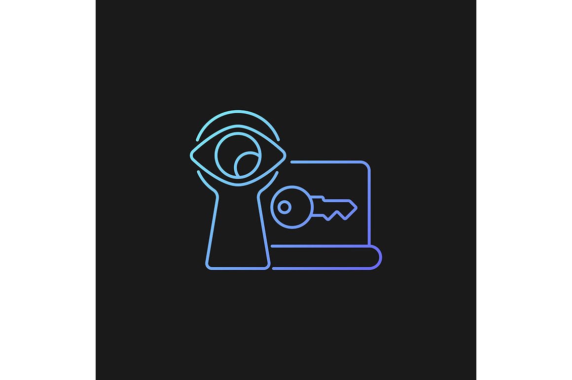 Password management gradient icons set for dark and light mode