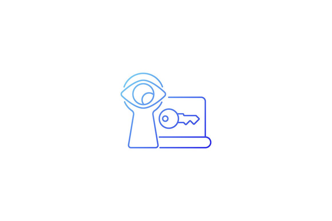 Password management gradient icons set for dark and light mode