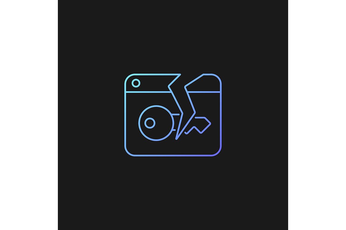 Password management gradient icons set for dark and light mode