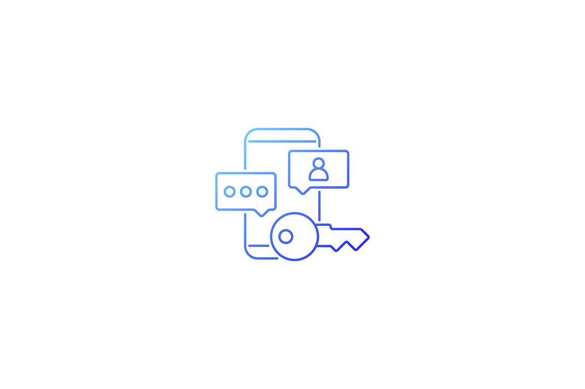 Password management gradient icons set for dark and light mode