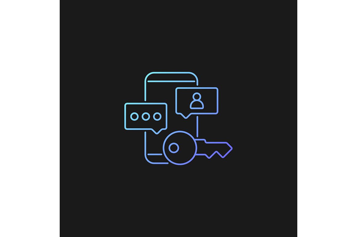 Password management gradient icons set for dark and light mode
