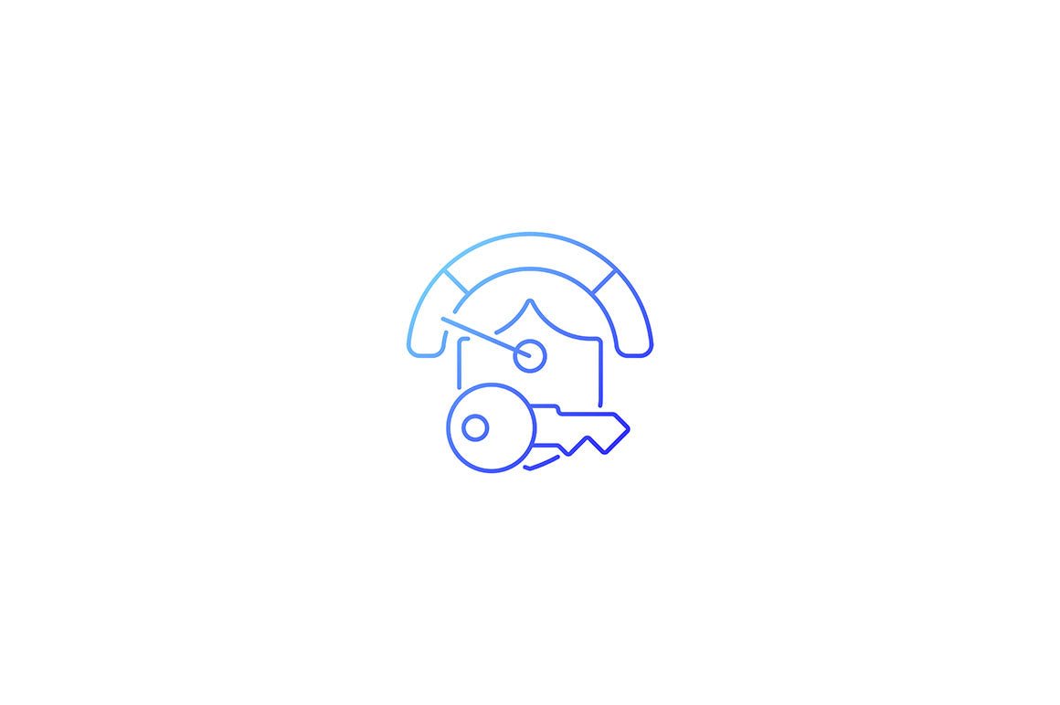 Password management gradient icons set for dark and light mode