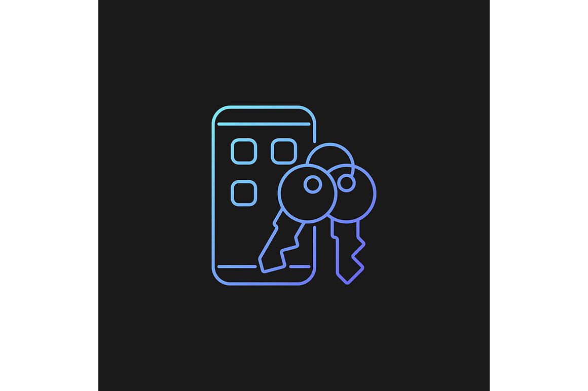 Password management gradient icons set for dark and light mode