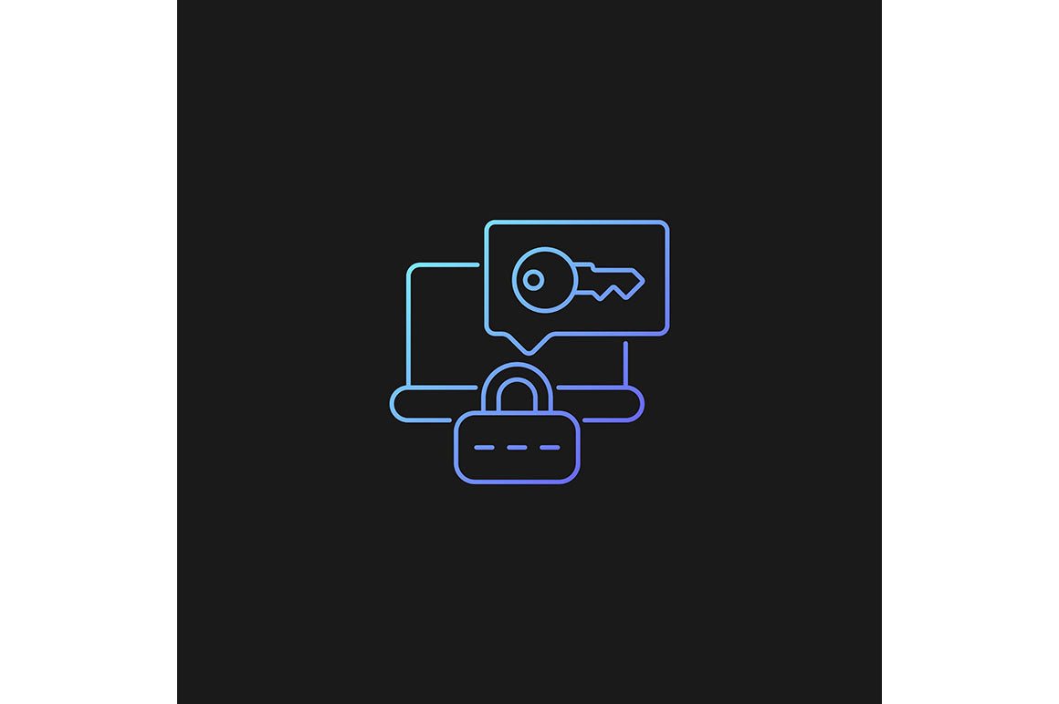 Password management gradient icons set for dark and light mode