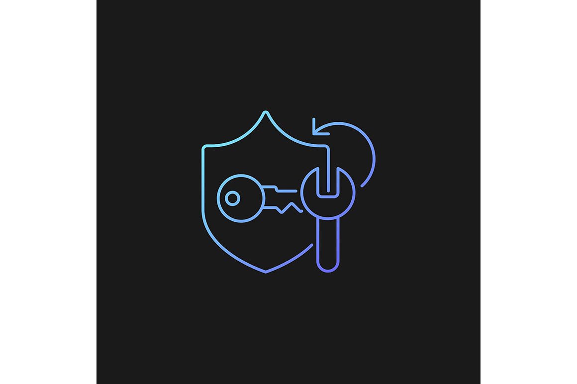 Password management gradient icons set for dark and light mode