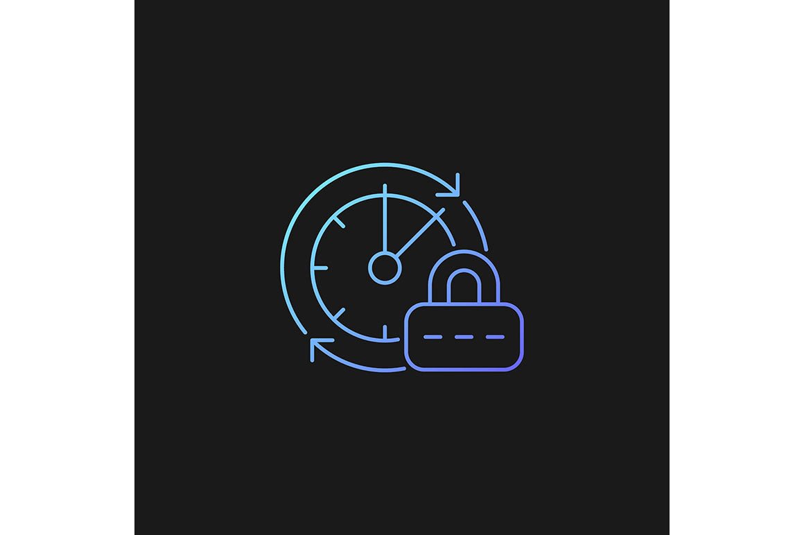 Password management gradient icons set for dark and light mode
