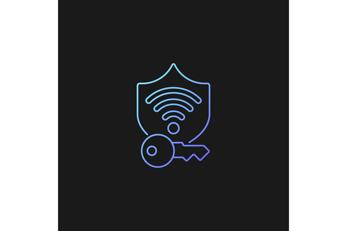 Password management gradient icons set for dark and light mode