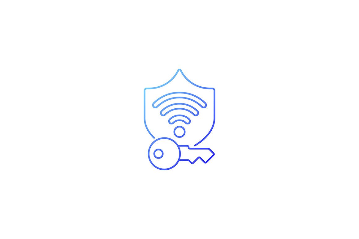 Password management gradient icons set for dark and light mode