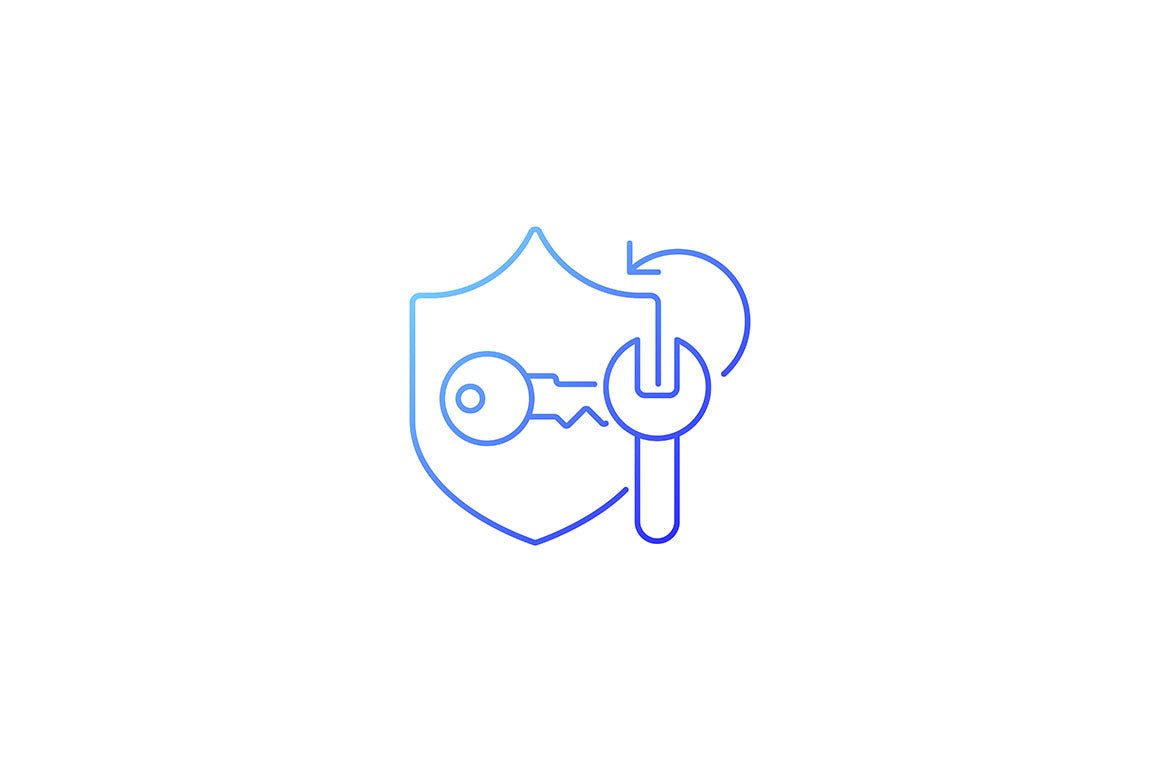 Password management gradient icons set for dark and light mode