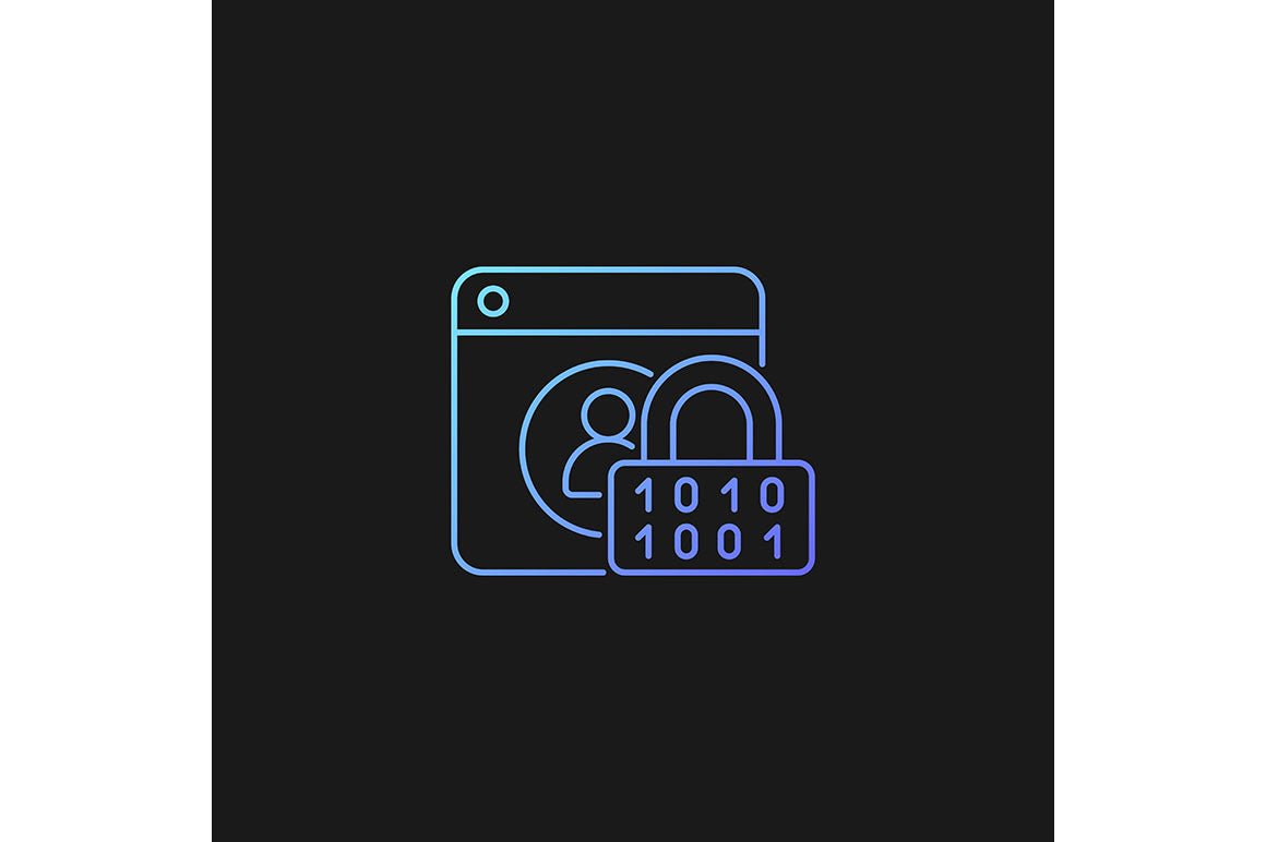 Password management gradient icons set for dark and light mode