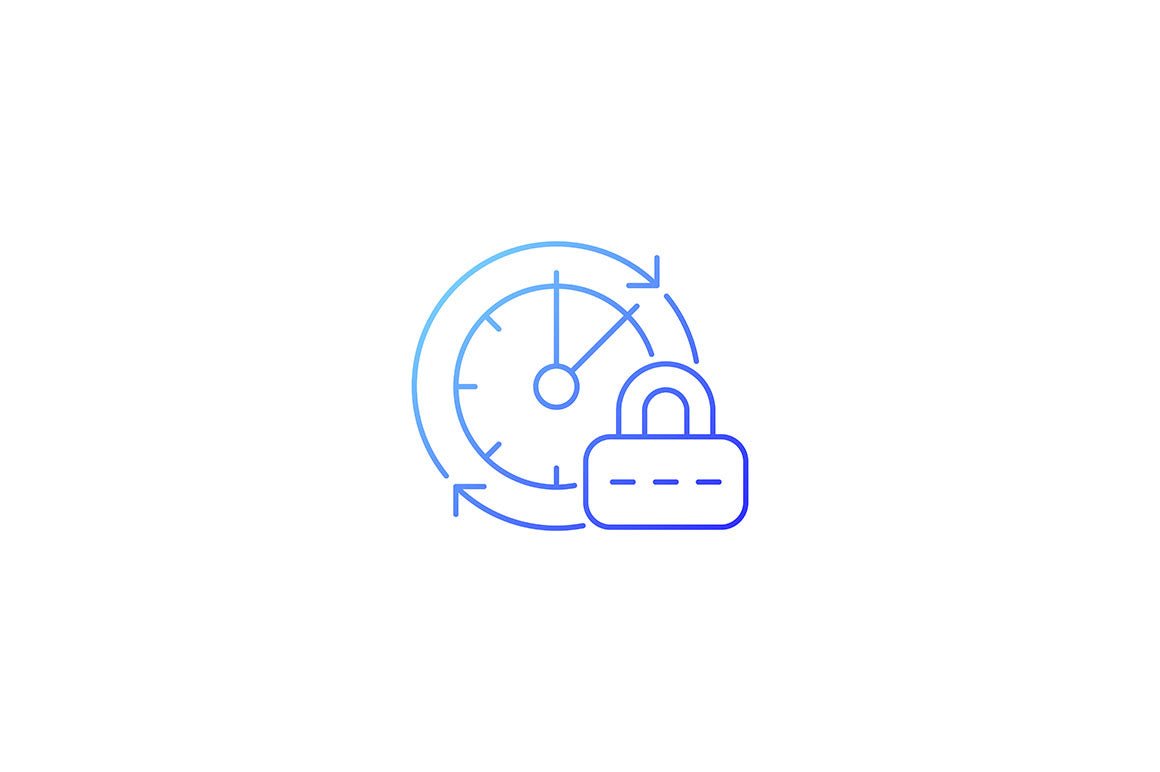Password management gradient icons set for dark and light mode