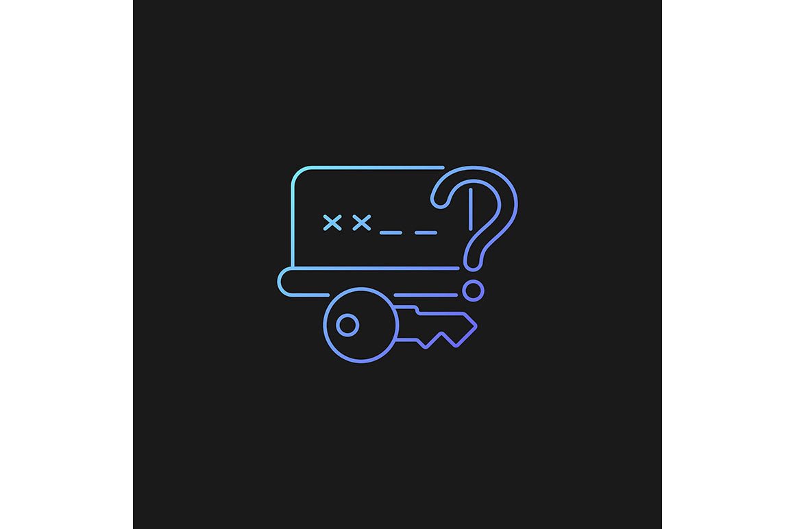 Password management gradient icons set for dark and light mode