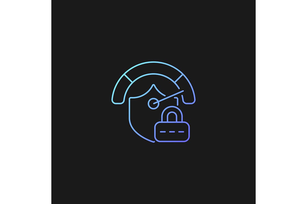 Password management gradient icons set for dark and light mode