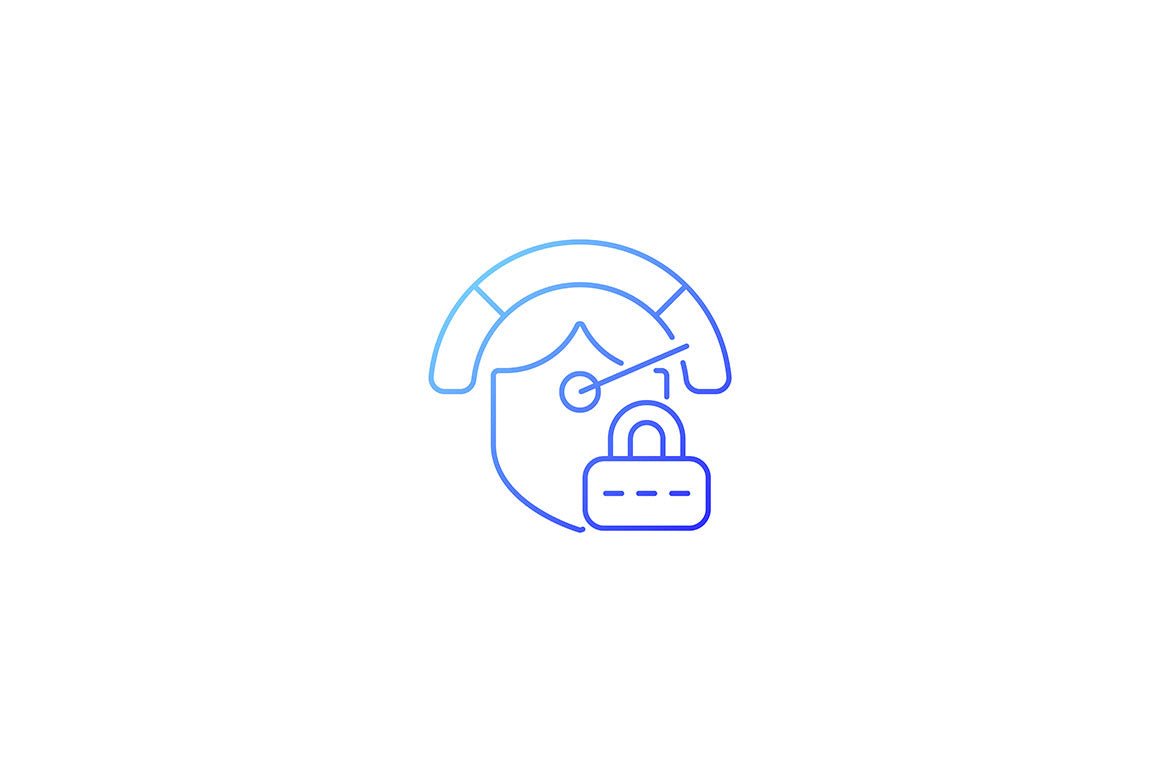Password management gradient icons set for dark and light mode
