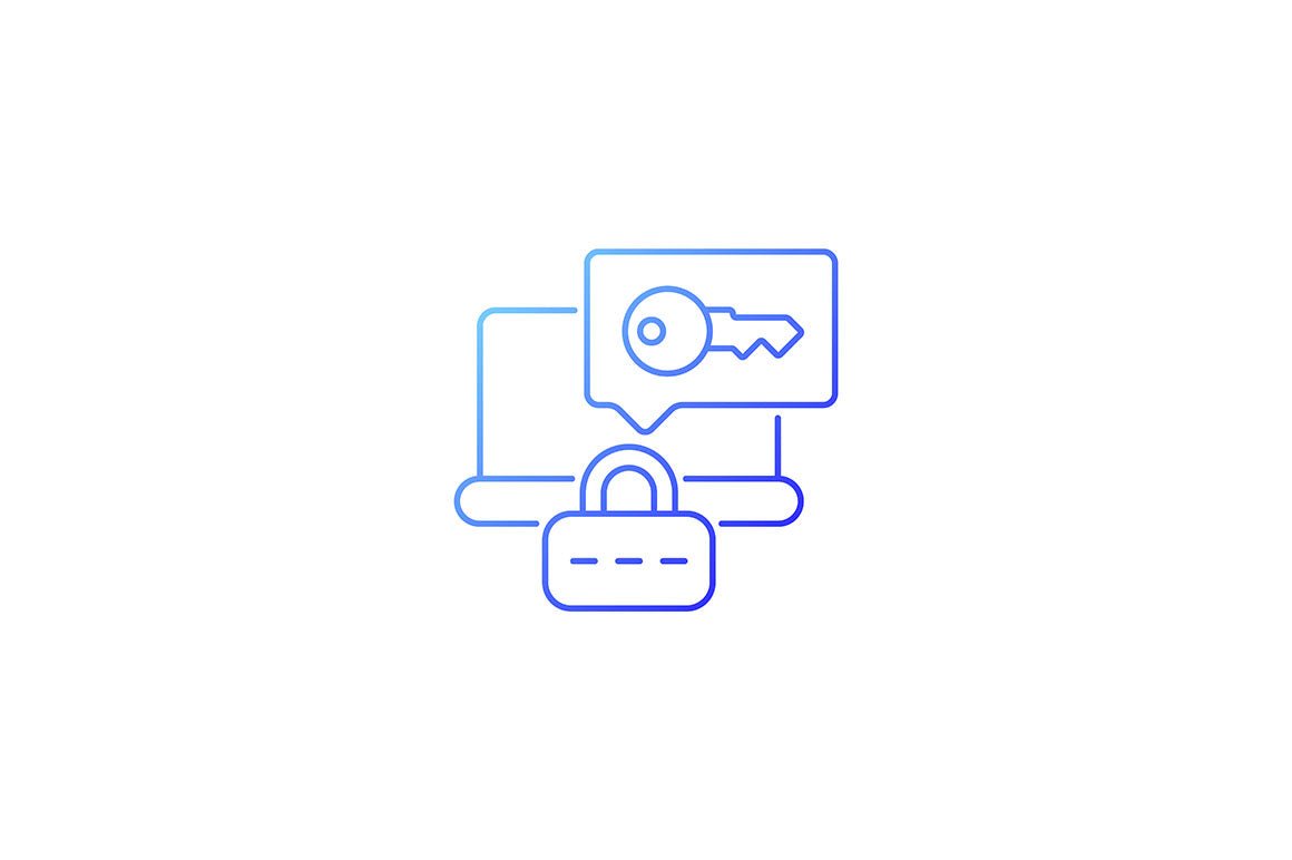 Password management gradient icons set for dark and light mode