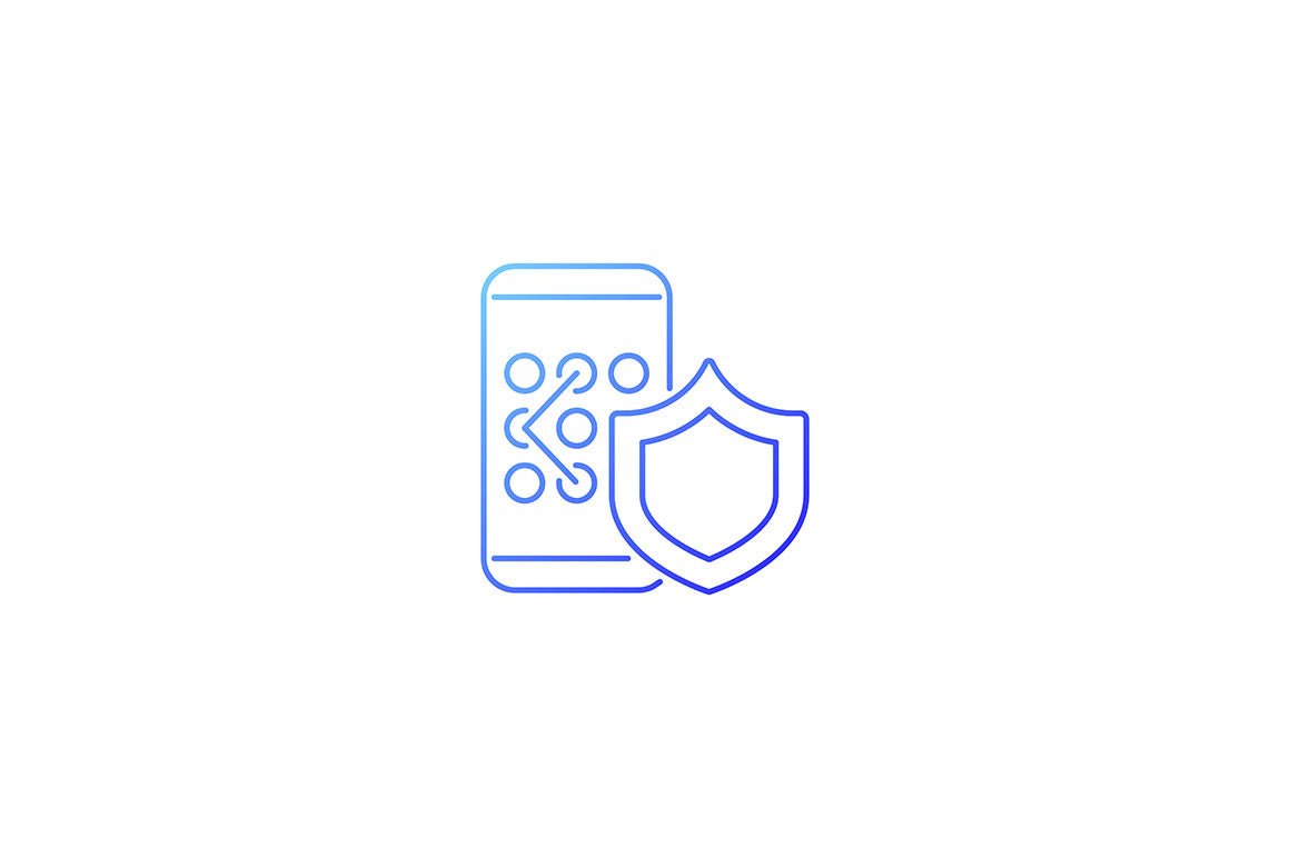 Password management gradient icons set for dark and light mode