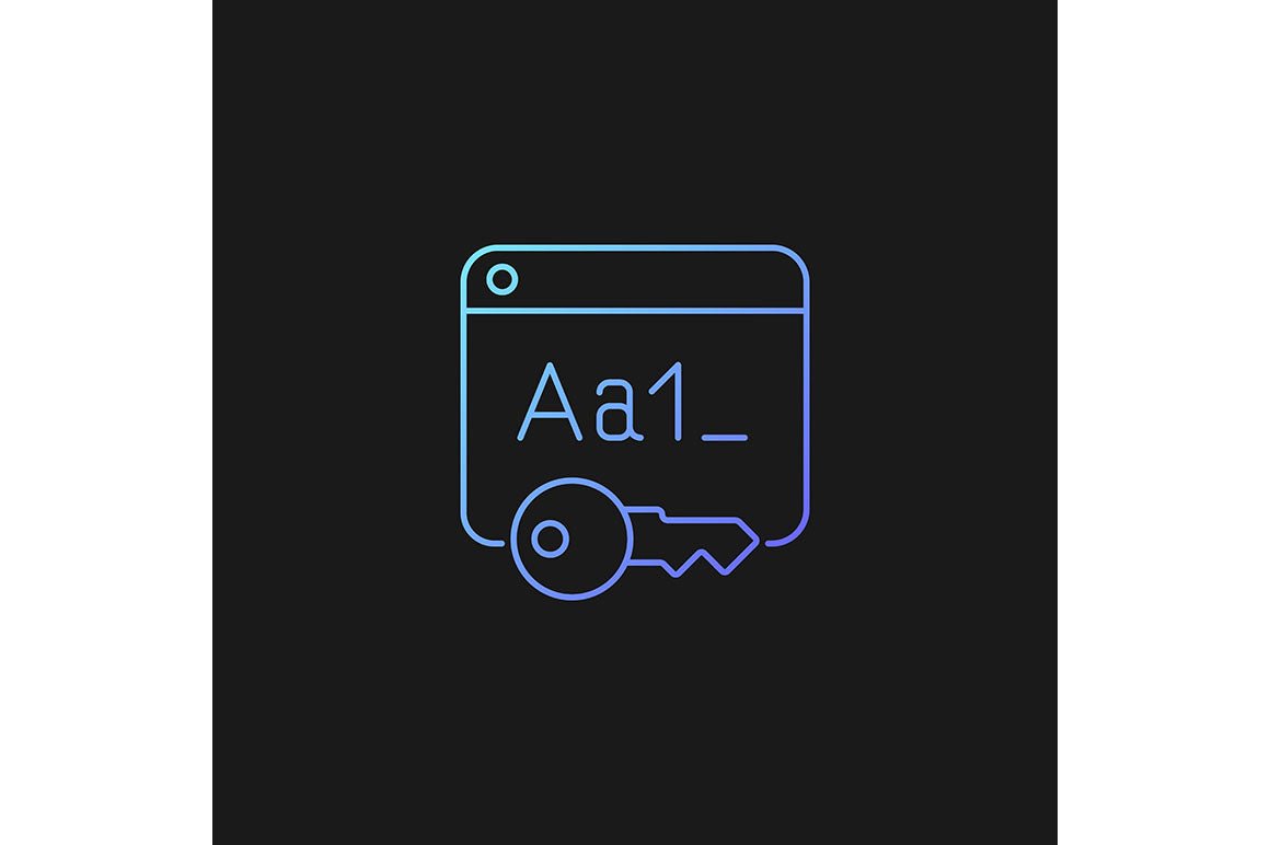 Password management gradient icons set for dark and light mode