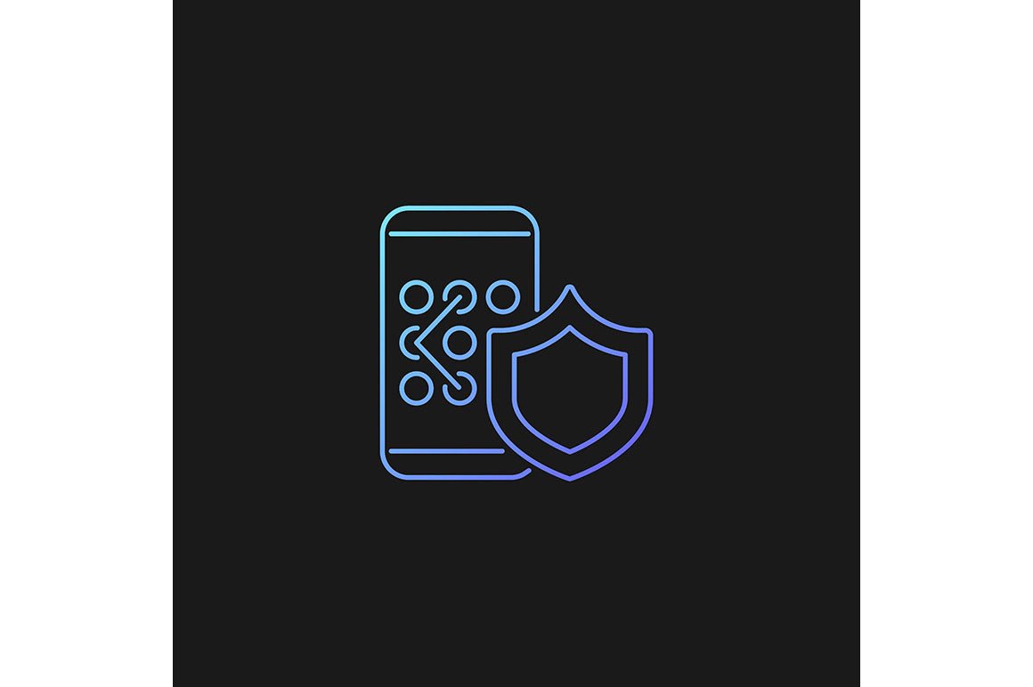 Password management gradient icons set for dark and light mode
