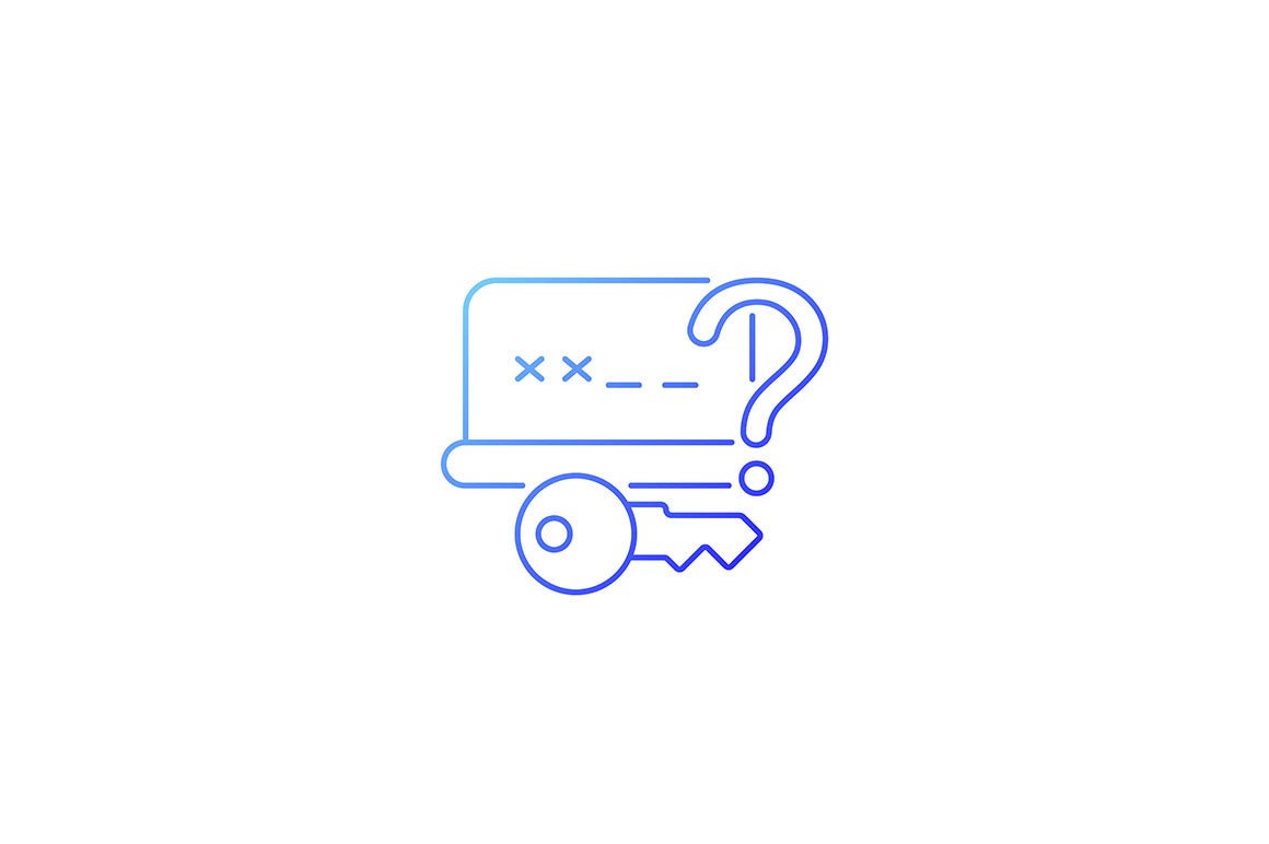 Password management gradient icons set for dark and light mode