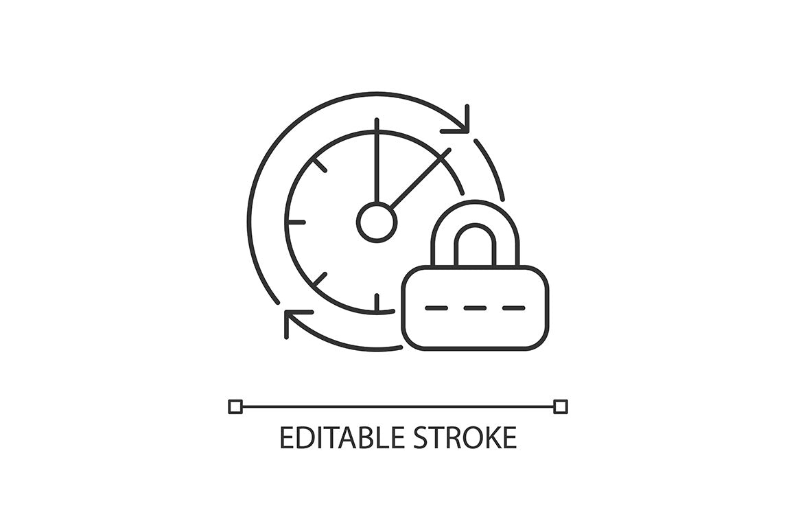 Password management linear icons set for dark and light mode