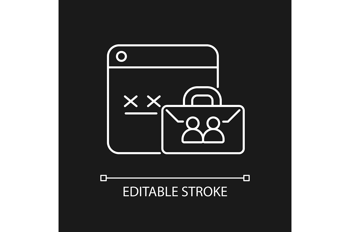 Password management linear icons set for dark and light mode