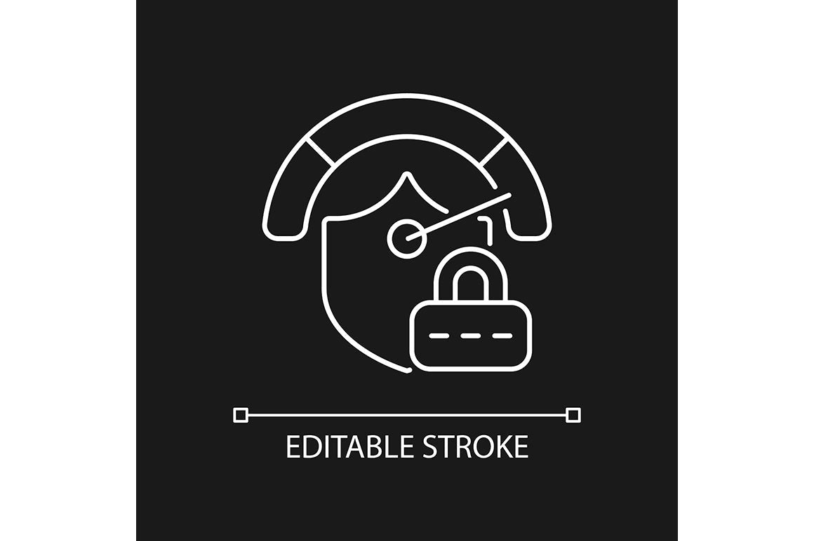 Password management linear icons set for dark and light mode