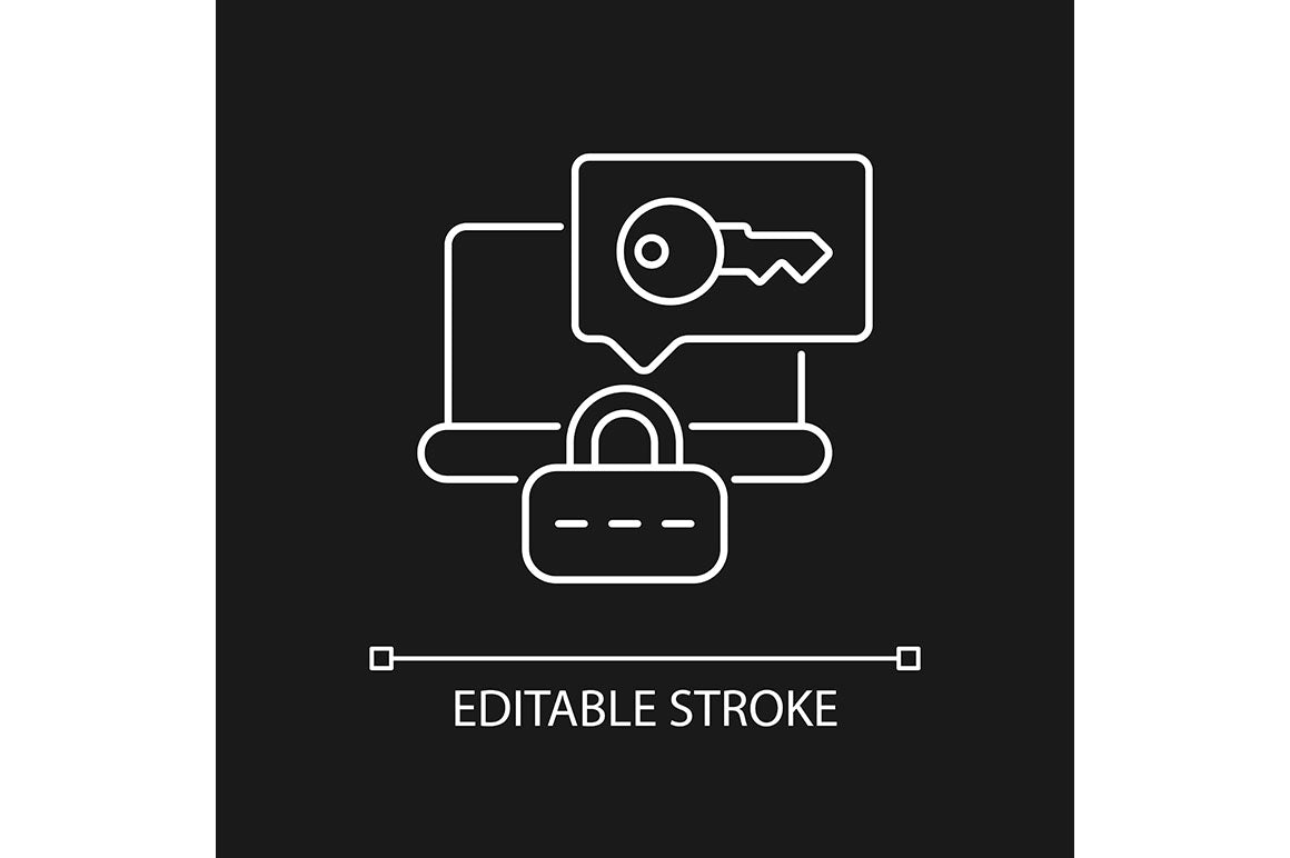 Password management linear icons set for dark and light mode