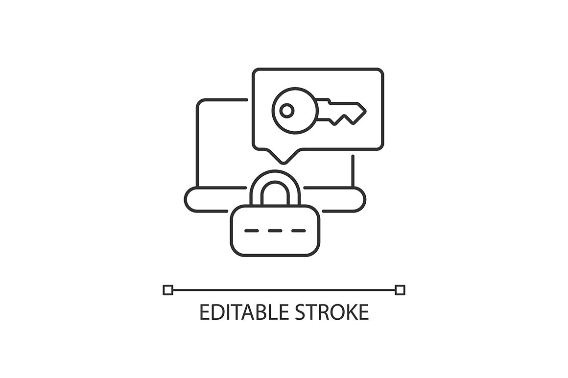 Password management linear icons set for dark and light mode